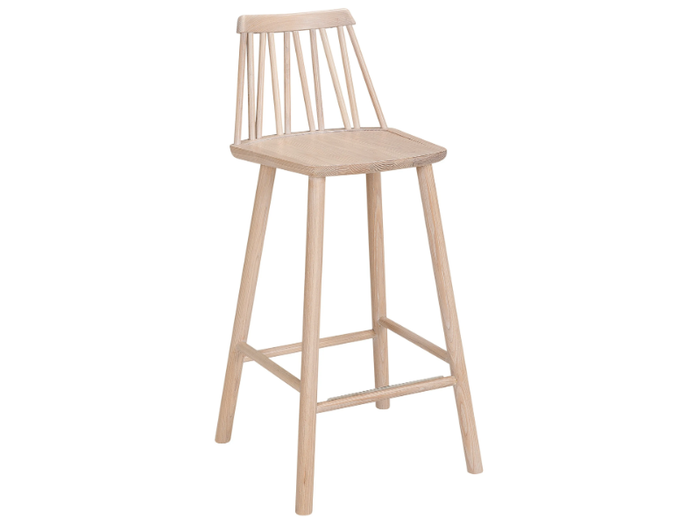 ZIGZAG 660BL - Ash stool with footrest _ Hans K